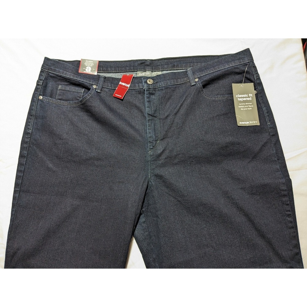 AVENUE DENIM CLASSIC TAPERED Women Plus 24 Average Cotton Poly Stretch Jeans NEW - Picture 4 of 16